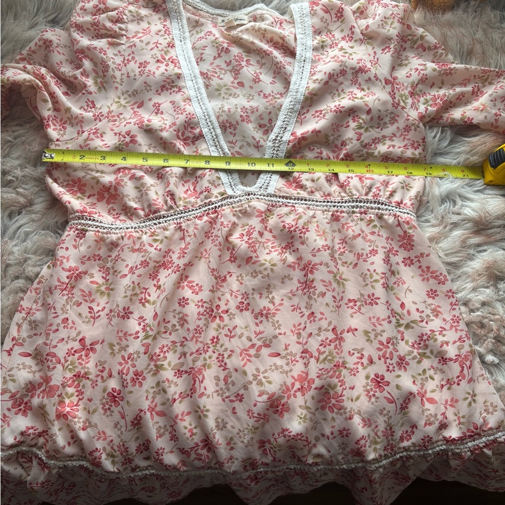 For Love & Lemons Pink Floral Crochet-Trim dress - Picture 4 of 6